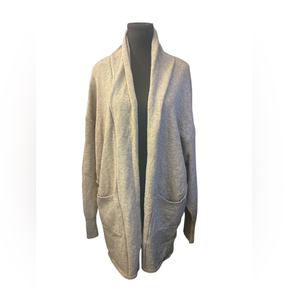 Listicle Cozy Gray Open-Front Sweater L GUC